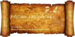 Póder Lóránt névjegykártya