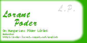 lorant poder business card